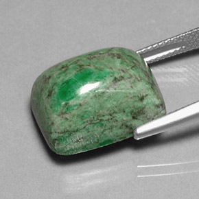 20.95カラットの天然グリーンマウシットシット（17×13.8 mm・クッションカット）