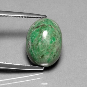 11.30カラットの天然グリーンマウシットシット（14.9×11.1 mm・オーバルカット）