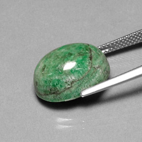 11.30カラットの天然グリーンマウシットシット（14.9×11.1 mm・オーバルカット）