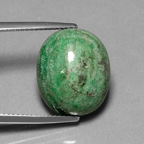 13.55カラットの天然グリーンマウシットシット（16.2×13.5 mm・オーバルカット）