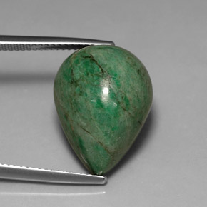 19.99カラットの天然グリーンマウシットシット（18.4×13.8 mm・洋梨の形）