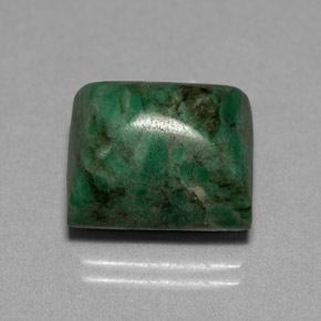 15.54カラットの天然グリーンマウシットシット（14.1×12.1 mm・バゲット）