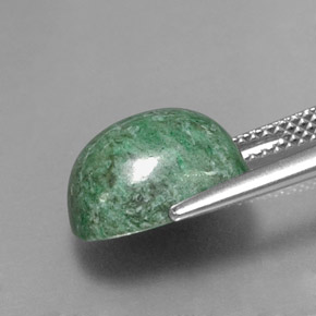 6.75カラットの天然グリーンモーシットシット、クッションカット、オペーク