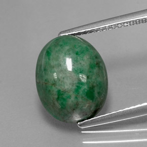 6.54カラットの天然グリーンマウシットシット（12.2×9.8 mm・オーバルカット）