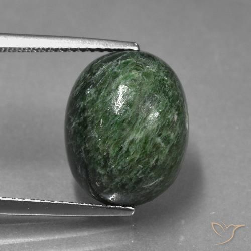 10.86ct 天然 濃い灰色がかった緑 マウ・シット・シット, 楕円形, オペーク