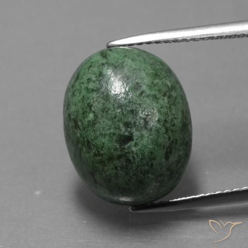11.86ct 天然 アーシーグリーン モーシットシット, 楕円形, オペーク