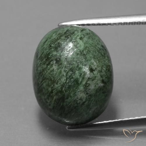 15.84ct 天然 アーシーグリーン モーシットシット, 楕円形, オペーク