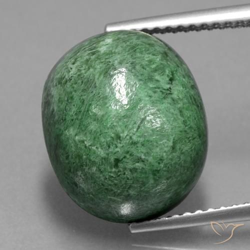 11.99ct 天然 ミディアムグリーン モーシットシット, 楕円形, オペーク