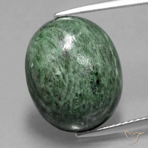 13.09ct 天然 ミディアムグリーン マウ・シット・シット, 楕円形, オペーク