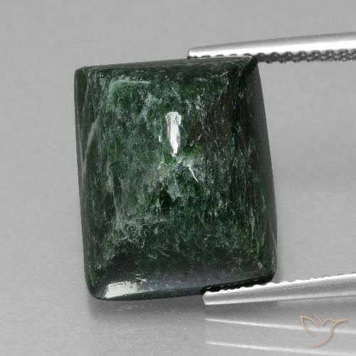 15.46ct 天然 フォレストグリーン モーシットシット, バゲット, オペーク