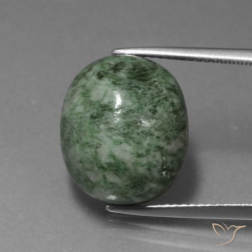 16.43ct 天然 アーシーグリーン モーシットシット, 楕円形, オペーク