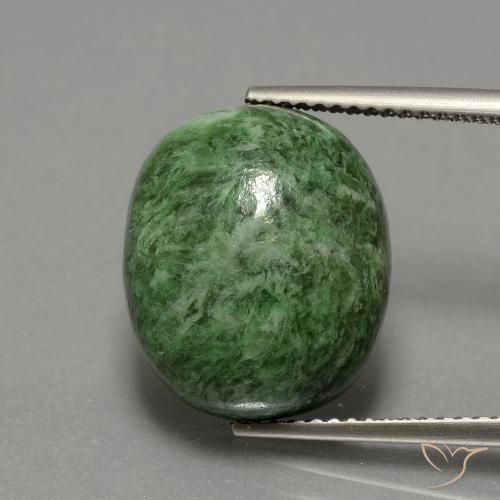 12.65ct 天然 ミディアムグリーン モーシットシット, 楕円形, オペーク