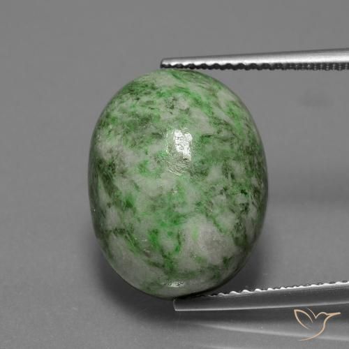 13.87ct 天然 ミディアム薄いグリーン モーシットシット, 楕円形, オペーク