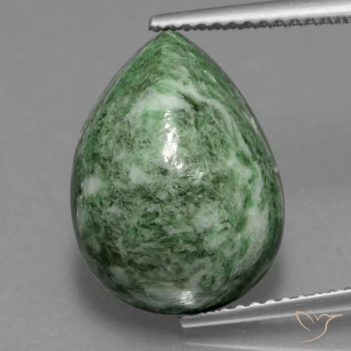 12.27ct 天然 セージグリーン マウ・シット・シット, 洋梨の形, オペーク