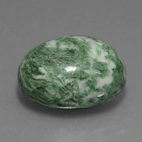 10.07カラットの天然グリーンモーシットシット、オーバルカット、オペーク