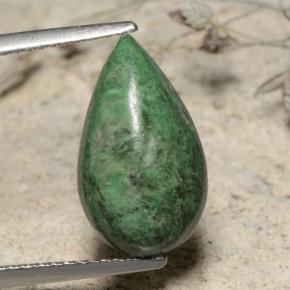 4.77カラットの天然グリーンモーシットシット、洋梨の形、オペーク