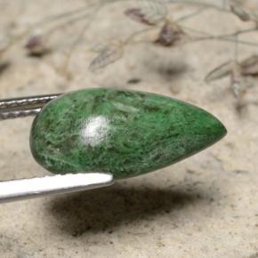 4.77カラットの天然グリーンモーシットシット、洋梨の形、オペーク