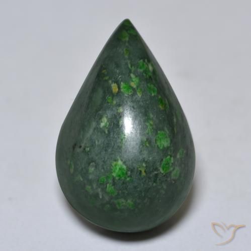 9.96ct 天然 フォレストグリーン モーシットシット, 洋梨の形, オペーク