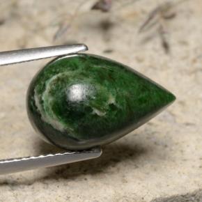 5.93カラットの天然グリーンマウシットシット（14.7×9.6 mm・洋梨の形）