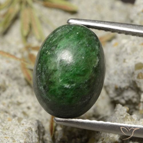 6.33ct 天然 パイングリーン モーシットシット, 楕円形, オペーク
