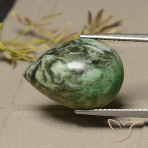 12.54カラットの天然ミディアムグリーンマウシットシット（18.7×13.2 mm・洋梨の形）