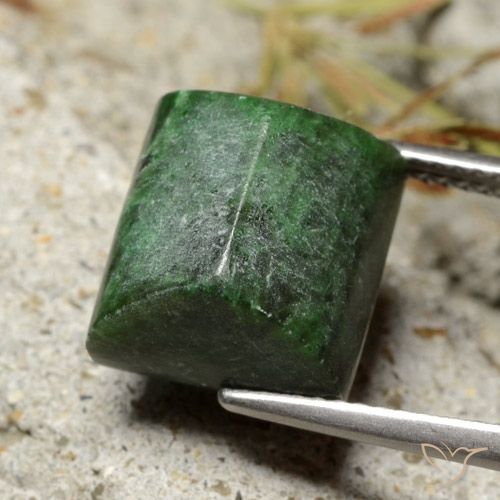9.77ct 天然 ダークグリーン マウ・シット・シット, バゲット, オペーク