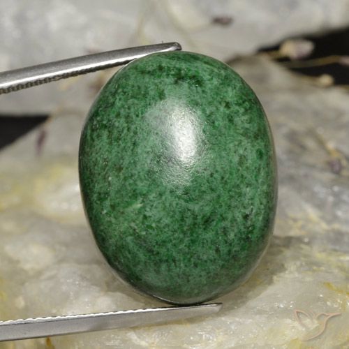 42.08ct 天然 ディープグリーン モーシットシット, 楕円形, オペーク
