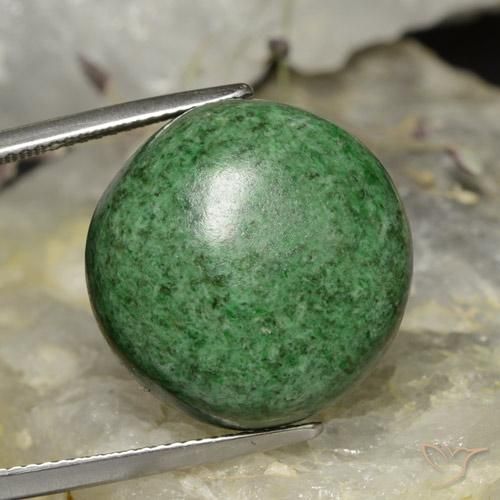 32.44ct 天然 薄いパイングリーン マウ・シット・シット, ラウンド, オペーク