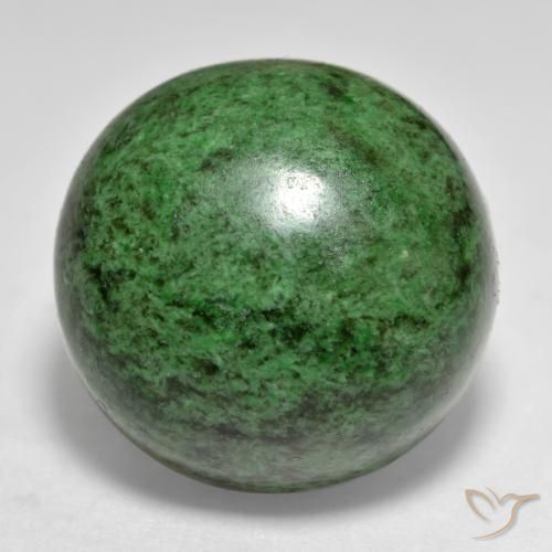 34.00ct 天然 ダークグリーン マウ・シット・シット, ラウンド, オペーク