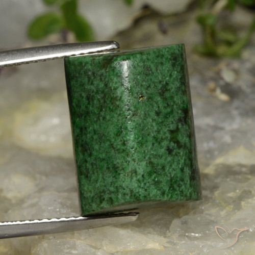 16.56ct 天然 ディープグリーン モーシットシット, バゲット, オペーク