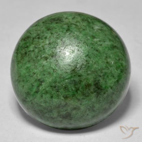 17.32ct 天然 ディープグリーン モーシットシット, ラウンド, オペーク