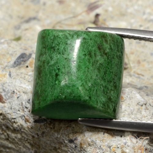 23.44ct 天然 ダークグリーン マウ・シット・シット, 四角形, オペーク