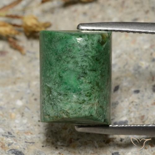 11.45ct 天然 薄いパイングリーン モーシットシット, バゲット, オペーク