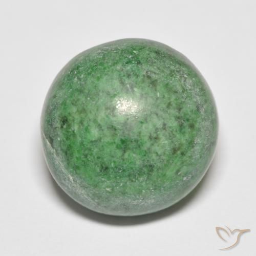 13.92ct 天然 ミディアムグリーン マウ・シット・シット, ラウンド, オペーク