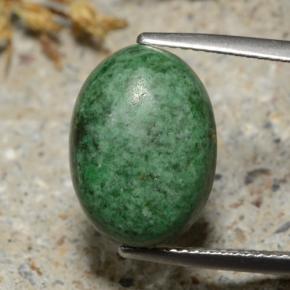 9.38カラットの天然ミディアムグリーンマウシットシット（14.9×11 mm・オーバルカット）