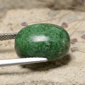 11.47カラットの天然ダークグリーンモーシットシット、オーバルカット、オペーク