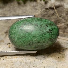 19.55カラットの天然ディープグリーンマウシットシット（20×13.1 mm・オーバルカット）