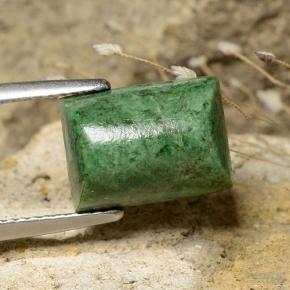 6.77カラットの天然ディープグリーンモーシットシット、バゲット、オペーク