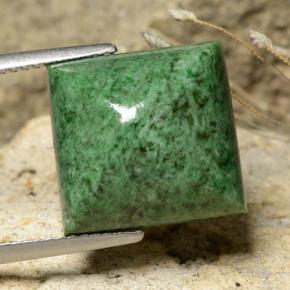 11.92カラットの天然パイングリーンマウシットシット（13.5×13 mm・四角）