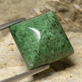 11.92カラットの天然パイングリーンマウシットシット（13.5×13 mm・四角）