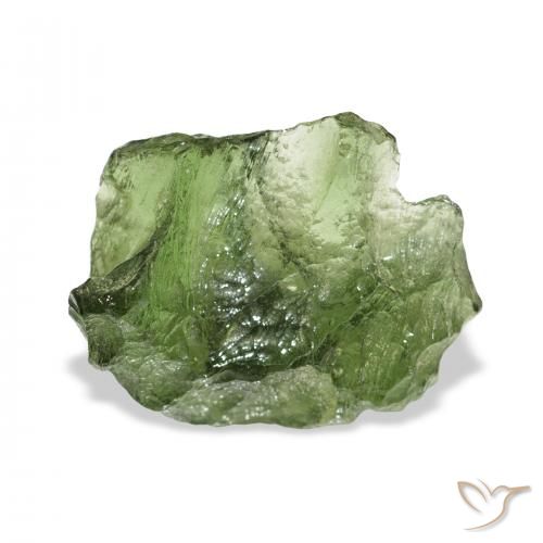 8.87ct 天然 ミディアムグリーン モルダバイト, ファンシー, 半透明