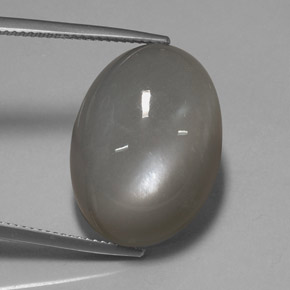 26.78カラットの天然スモークムーンストーン（22.1×16.1 mm・透明）