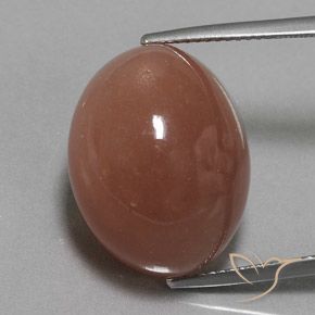 25.10ct 天然 赤みがかったブラウン ムーンストーン, 楕円形, オペーク