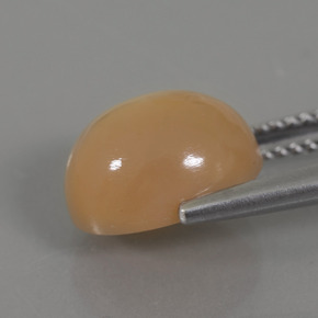 4.49カラットの天然ゴールデンオレンジクリームムーンストーン、オーバルカット、透明