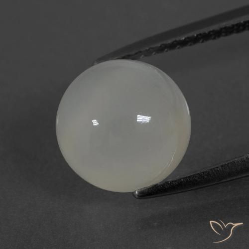 3.19ct 天然 ウォームホワイト ムーンストーン, ラウンド, 半透明