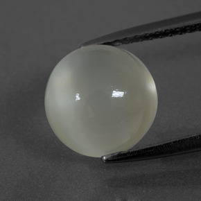 3.73カラットの天然ウォームホワイトムーンストーン、ラウンドカット、半透明