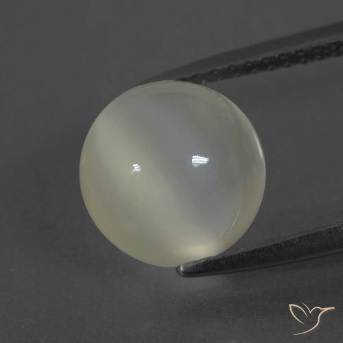 3.44ct 天然 ウォームホワイト ムーンストーン, ラウンド, 半透明