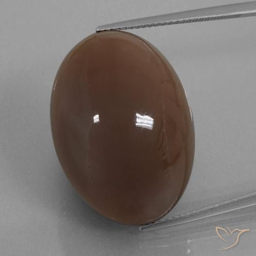 41.62カラットの天然チョコレートブラウンムーンストーン（26.9×19.5 mm・オーバルカット）