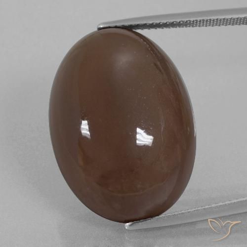 28.02ct 天然 チョコレートブラウン ムーンストーン, 楕円形, オペーク