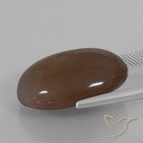 28.02カラットの天然チョコレートブラウンムーンストーン、楕円形、オペーク